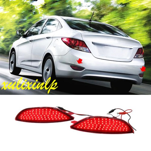 2pcs For 20122017 Hyundai Accent Sedan LED Rear Fog Lights Brake