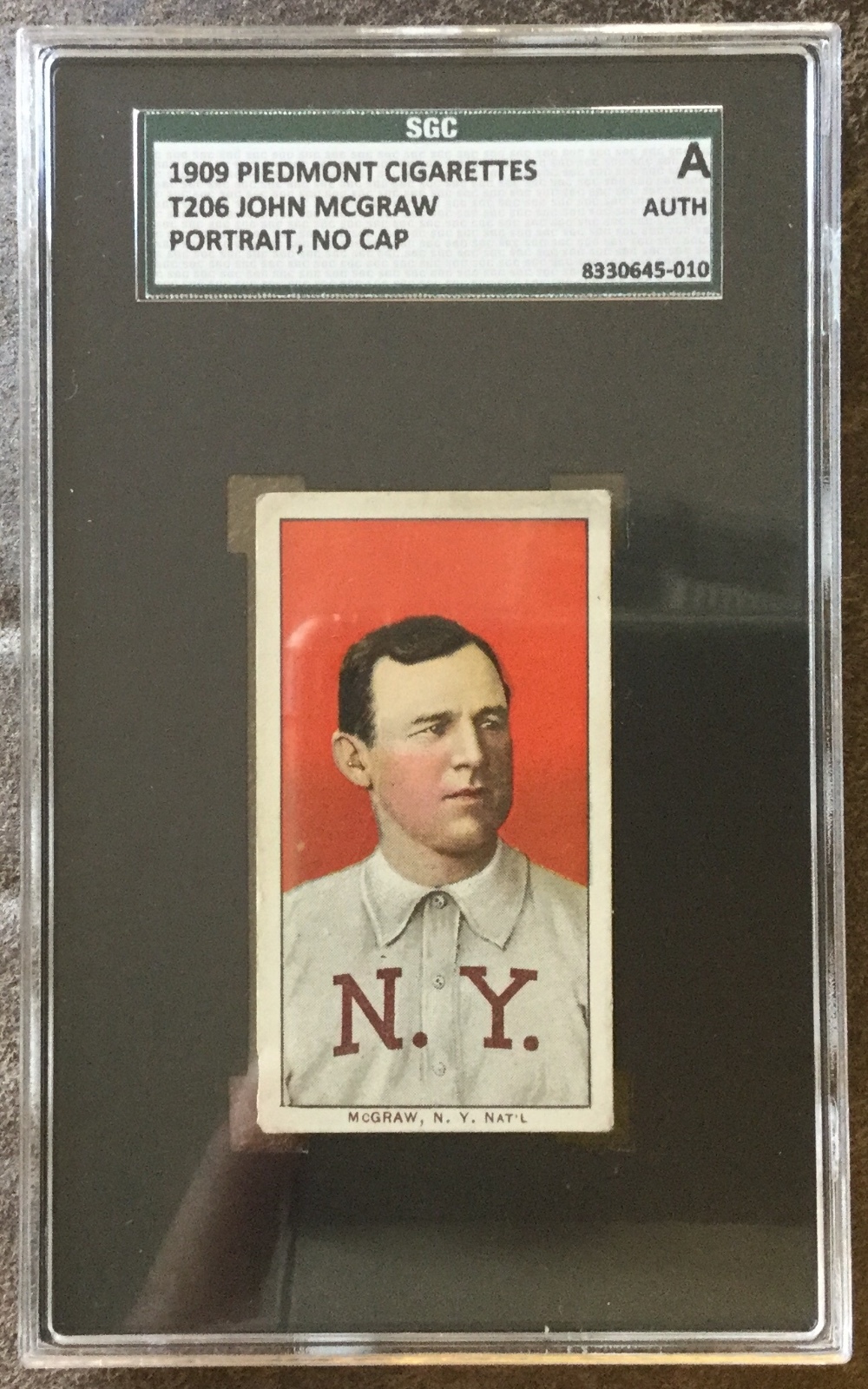 1909-1911 T206 White Borders John McGraw NY (NL) Piedmont 150/25 SGC A Authentic