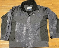 Columbia Bugaboo Omni-tech Men's Large Hooded Jacket , Black/Gray Denim Look