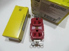 Hubbell HBL8300RED Duplex  Receptacle, 20A, 5-20R, 125V HOSPITAL GRADE