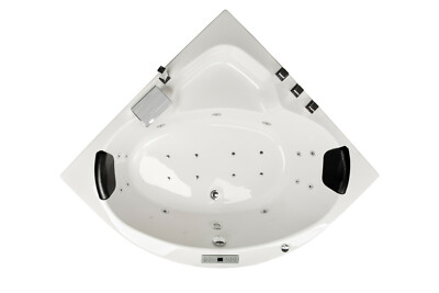 Whirlpool Eck Badewanne BERMUDA Premium - 130x130cm LED - Deutsche Herstellung 