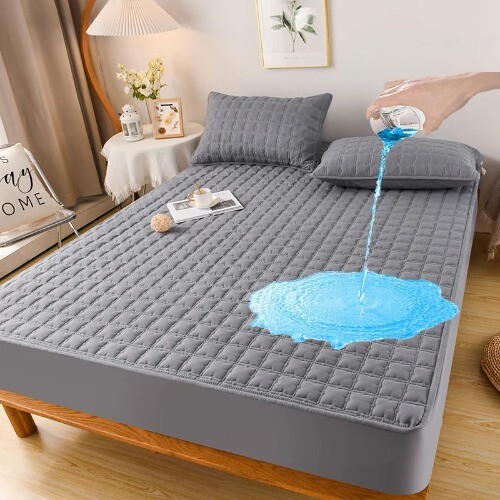 Waterproof Mattress Topper Pad Mattress Protector Cover with Elastic Band