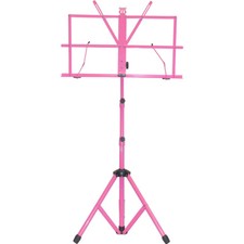 Hot Pink Sturdy Folding Sheet Music Stand w Carrying Bag Adjustable Foldable