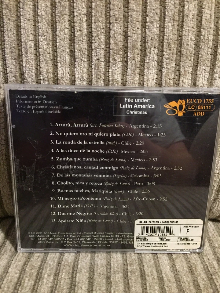 Latin Christmas Patricia Salas 2002 Arc Music CD Tested Foto 2 de 2