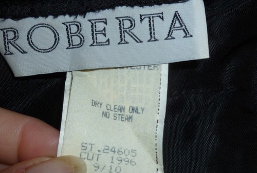 Vintage 80’s Roberta Black Satin Sequin Party Prom Dress Strapless Bow SZ S - Picture 4 of 4