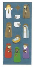 Hallmark Sticker NATIVITY CHRISTMAS STICKERS 1 Sheet Scrapbooking SD7