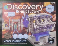 Discovery Mindblown Model Engine Kit 104 Piece Kit Moving Parts Lights New