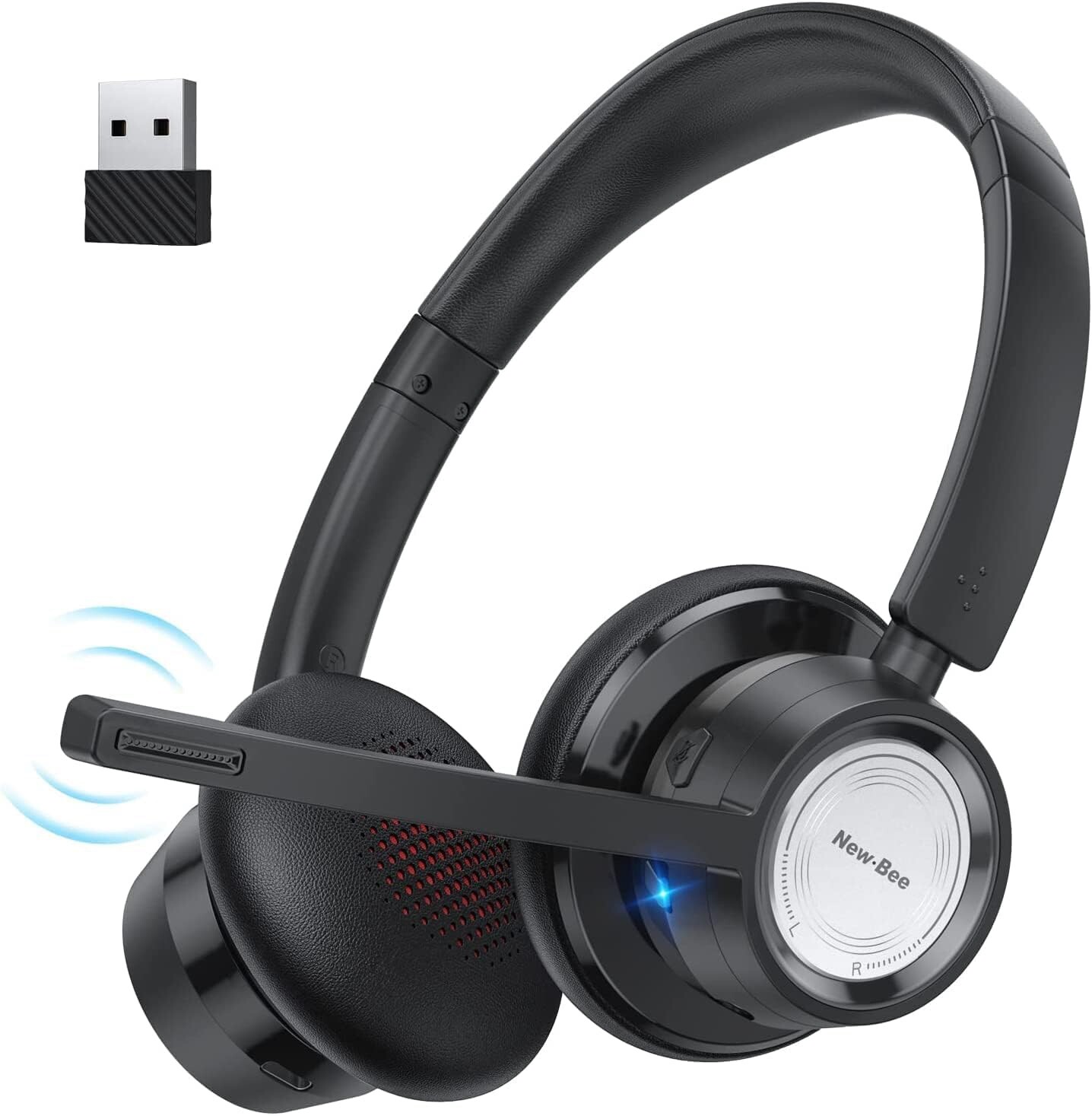Cuffie Bluetooth Newbee con Microfono Noise Cancelling per PC e Laptop