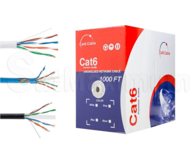 CAT6 Plenum UTP 1000FT CMP 23 AWG Cable 550MHz Solid Networking Wire Bulk LOT