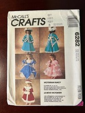 VTG 1992 McCalls 6282 Fancy Victorian Gowns for 13, 14, 16" Dolls NEW UNCUT