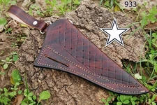 CUSTOM MADE PURE LEATHER HAND ENGRAVED SHEATH FOR FIXED BLADE KNIFE AH-933