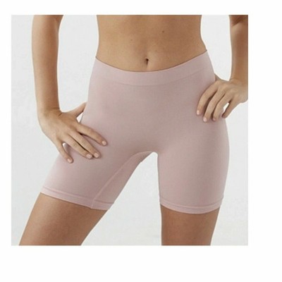 BREEZIES TAN SLIMMING SEAMLESS LONG LEG MID THIGH CONTROL SHORTS Blush Sz S NEW
