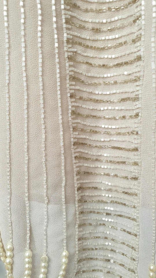 Grace Hill Size 22 Beige Sleeveless Lined Top Blouse, Beaded, Pearls & Beads - image 3 of 4