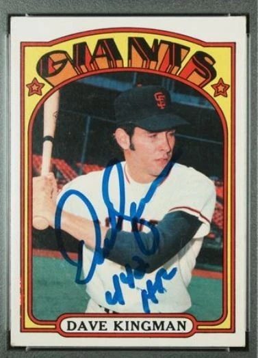 1972 Topps Dave Kingman Rookie Signed Baseball Card PSA 2 DNA 10 Auto Certified - Image 2 of 4