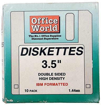 1,44 MB DISKETTEN 3,5'' OFFICE WORLD x 9 IBM FORMATIERT HIGH DENSITY DS HD VTG SEHR GUTER ZUSTAND