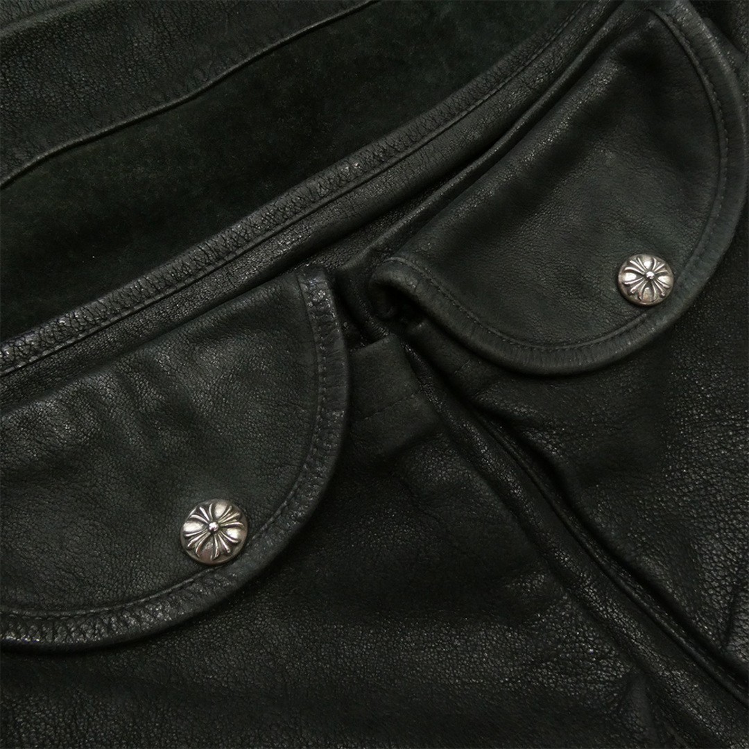 Chrome Hearts Messenger Gunslinger Leather Shoulder Bag Black Used LIFE-0 thumbnail 7