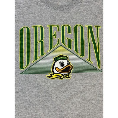 Captivating Men's Oregon Ducks T-Shirt Medium Grey Short Sleeve Green Logo