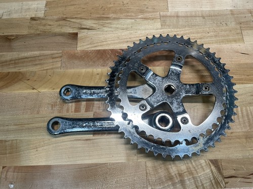 Sugino GT Crank Set CHROME Old School BMX 170 mm Double 110 BCD OG 1980s A2 - Picture 4 of 10