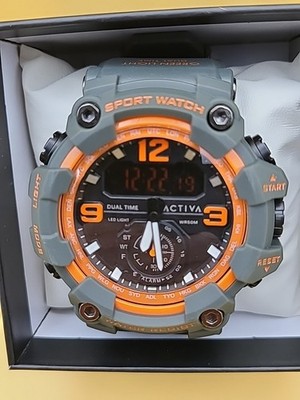 Activa Vextron X Invicta Digital Men s Watch 52 MM Rubber Band Grey Orange