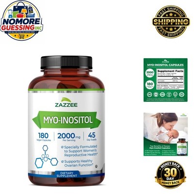 Certified Kosher Myo-Inositol 2000mg - 180  Capsules for Hormone Support