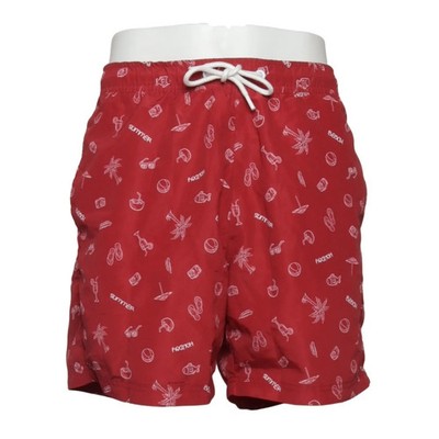 Trn1961, Badeshorts, Größe: L, Rot/Weiß, Polyester, Print, Herren #YaB