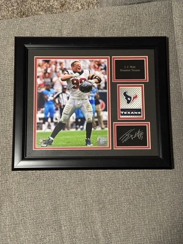 JJ Watt Signed Framed Photo Autograph COA Houston Texans 13x16