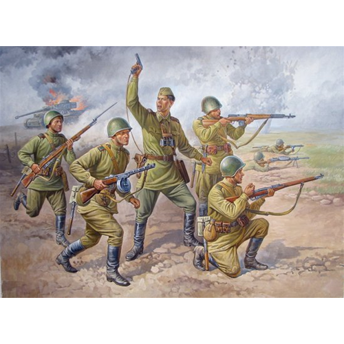 Soviet Infantry Wwii Kit 1:72 Zvezda Kit Figure Militari -D- Neues Modell-image