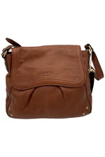American Leather Co. Leather Ria Front Flap Large Crossbody Brandy