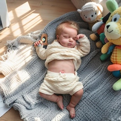 18 Zoll KÃnstler Reborn Baby Puppe blonde verwurzelteHaare Kleinkind fertige Pup