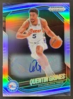 Quentin Grimes 2024-25 Panini Prizm Black Auto Silver Prizm 76ers
