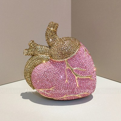 Heart Rhinestone Evening Bag Women Crystal Clutch Wedding Purse Bags Women 2026