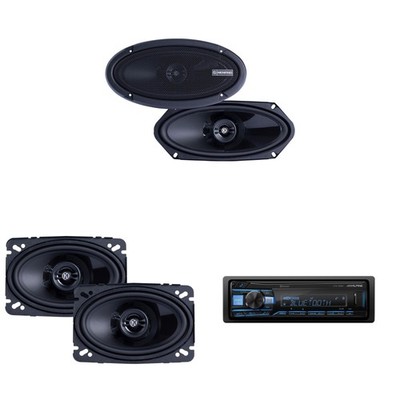 Alpine UTE-63BT Mech-less Bluetooth Receiver w/ Power Reference PRX 4x6'' & 4x...