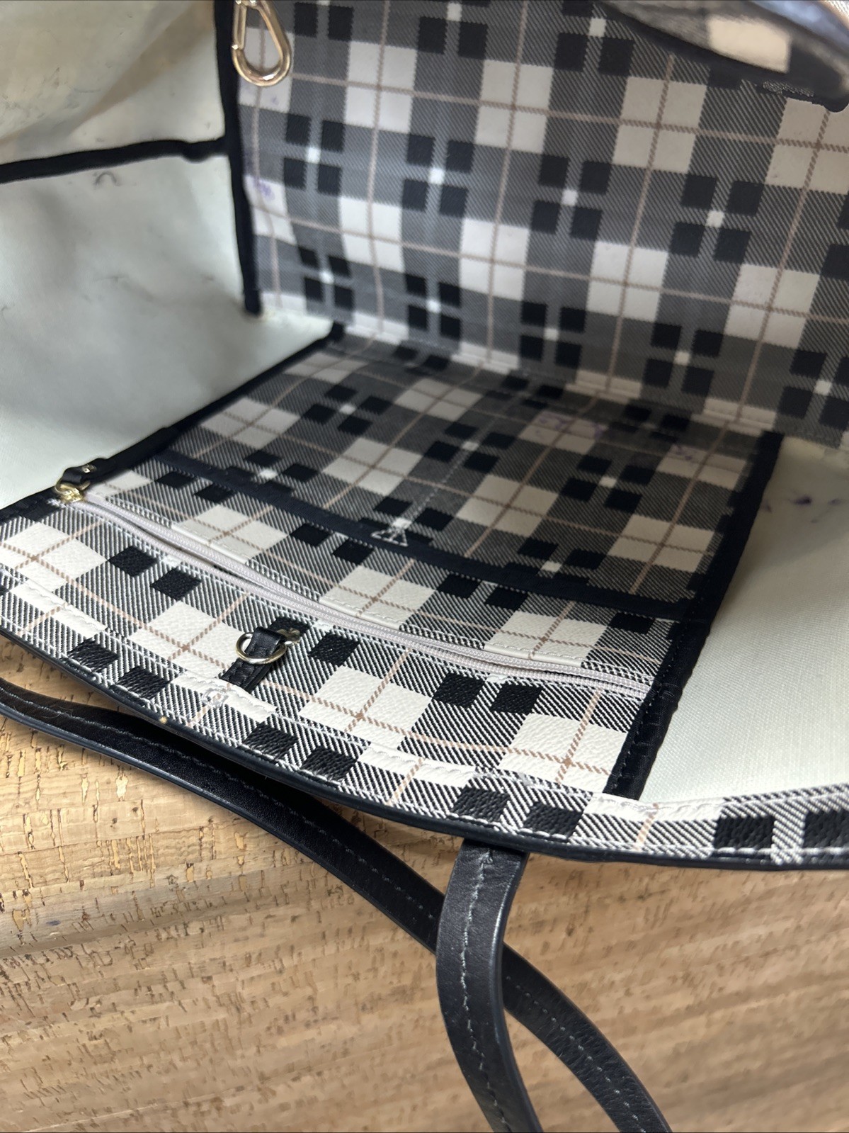 KATE SPADE Hawthorne Lane Plaid Ryan Tote Light Shale Coated Canvas thumbnail 10