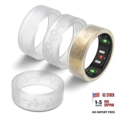 4 Pack Flower Ring Cover for S (7/8/9/10/11) Transparent+Rose+Daisy+Sunflower