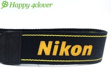  Near MINT Genuine NIKON CAMERA NECK STRAP Black/Yellow SLR / DSLR From JAPAN