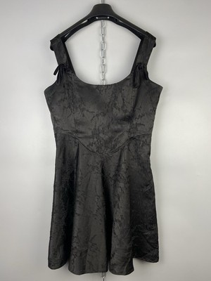 Disturbia Womens Goth Emo Corset Black Sleeveless Dress Tunic Size L