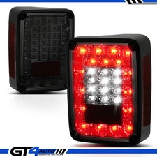 For 2007-2018 Jeep Wrangler Jk Full Led Smoke Dot Rear Brake Tail Light Pair
