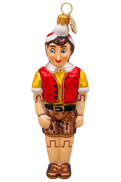 Glasornament Holzpuppe 15 Cm • Mundgeblasen Handbemalt Weihnachten-image