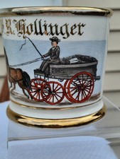 Antique Scarce Eisenmann Coal Delivery Man Occupational Shaving Mug Crisp Busy