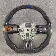 Steering Wheel for 2018 2019 2020 Ford Mustang Carbon Fiber Black Leather