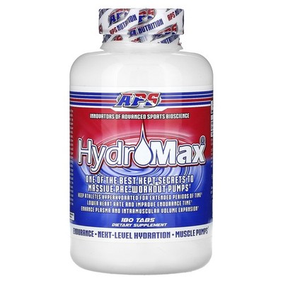 APS Hydromax Pre-Workout Nitric Pump 65% Glycerol Powder 180 Tablets 06/28EXP