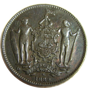 elf British North Borneo  1 Cent 1889 H 