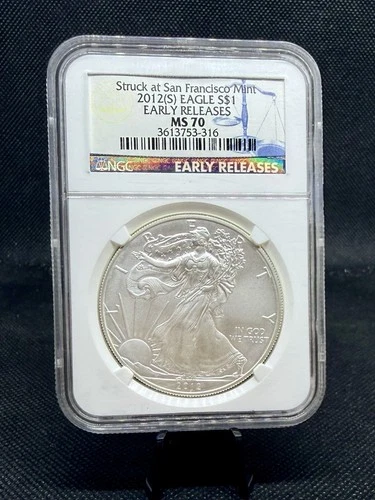 2012(S) American Silver Eagle NGC MS70 Early Releases! 1 Oz .999 Silver!