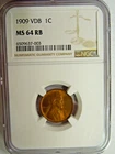 NGC MS Red Brown 1909 VDB Lincoln Cent