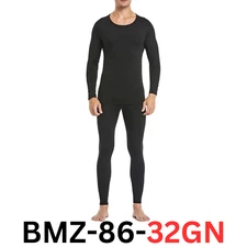 PISIQI Thermal Underwear Men's Ultra-Soft Long Johns Set with Top & Bottom, XXL