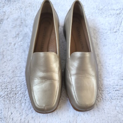 Naturalizer gold Loafer Slip-on Flat Classic Work US 6M Preowned Excellent