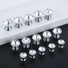 Crystal Knobs Wooden Gift Jewelry Case Decorative Cabinet Drawer Handles Pulls