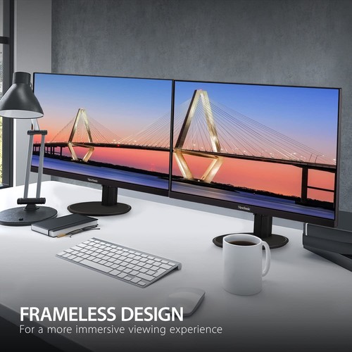 ViewSonic 24 Inch Full HD LED Monitor 1920x1080 100Hz Ergonomic Stand - Picture 4 of 8