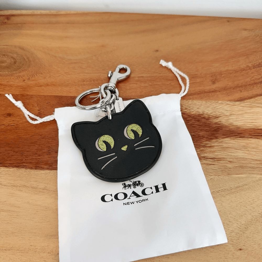 SATTCHI バッグチャーム・キーチェーン Black Cat Bag Charm Leather Bag Charm, Black Cat Bag Charm - Etsy