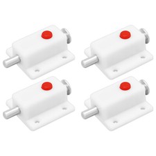 4Pcs Push Button Spring Loaded Automatic Door Bolt Latch Fits Doors Window White